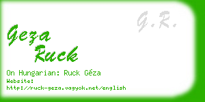 geza ruck business card