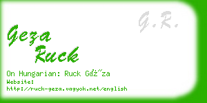 geza ruck business card